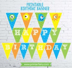 Little Monster Happy Birthday Banner