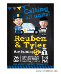 Cops and Robbers Invitation with Photo