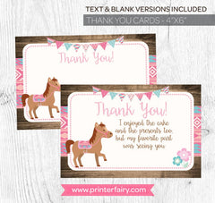 Pony Thank You Card