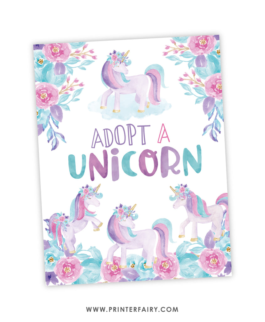 Unicorn Adoption Center Package | PrinterFairy