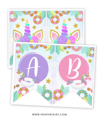 Unicorn Pool Birthday Party Banner