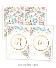 Alice in ONEderland-Banner Happy Birthday