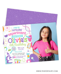 Science Birthday Party Invitation with Photo