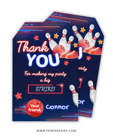 Bowling Birthday Party Favor Tags