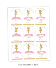 Ballerina Favor Tag