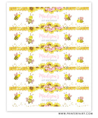 Bee Water Bottle Label