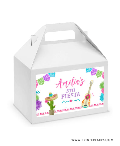 Fiesta Birthday Gable Box Label