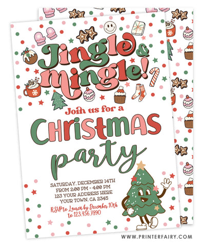 Christmas Jingle Mingle Christmas Party Invitation
