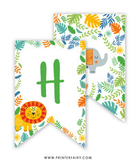 Color Jungle Birthday Banner