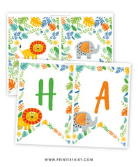 Color Jungle Birthday Banner