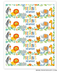 Color Jungle Water Bottle Labels