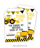 Construction Favor Tags