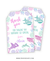Cute Sharks Favor Tags