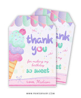 Ice Cream Birthday Favor Tags