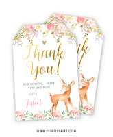 Deer Birthday Favor Tags