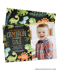 Dinosaur Birthday Invitation with Picture