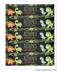 Dinosaur Water Bottle Label