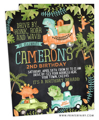 Dinosaur Drive-thru Birthday Party Invitation
