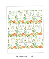 Dinosaur Party Favor Tag
