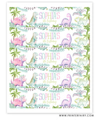 Dinosaur Water Bottle Labels