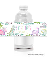 Dinosaur Water Bottle Labels