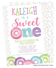 Donut First Birthday Invitation