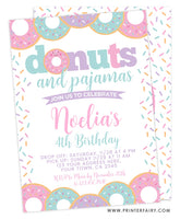 Donuts and Pajamas Birthday Invitation