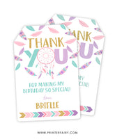 Dreamcatcher Favor Tags