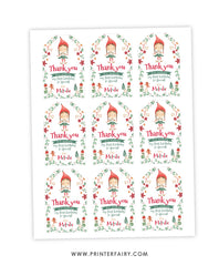 Elf Christmas Birthday Favor Tag