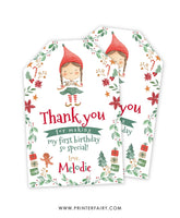 Elf Christmas Birthday Favor Tag