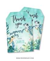 Sea Turtle Birthday Favor Tags