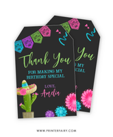 Fiesta Birthday Party Favor Tags