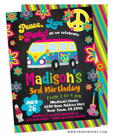Hippie Birthday Invitation