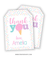 Ice Cream Party Favor Tag