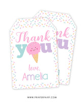 Ice Cream Party Favor Tag
