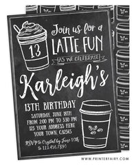 Latte Fun Birthday Invitation