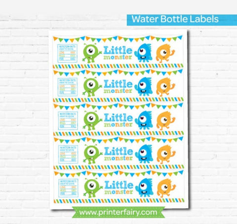 Little Monster Bottle Labels