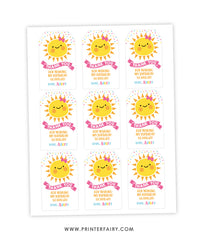 Little Sunshine Favor Tag