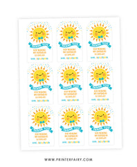 Little Sunshine Favor Tag