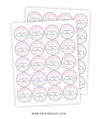 Puppies Round Favor Tags