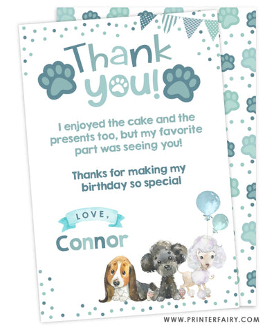 Puppies Thank You Card