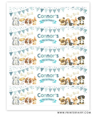Puppies Water bottle labels
