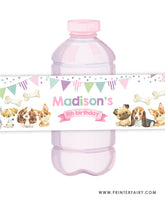 Puppies Water Bottle Labels