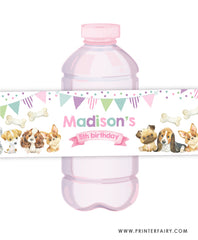 Puppies Water Bottle Labels