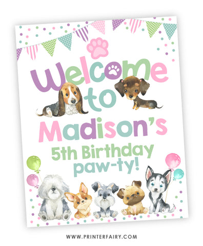 Puppies Welcome Sign