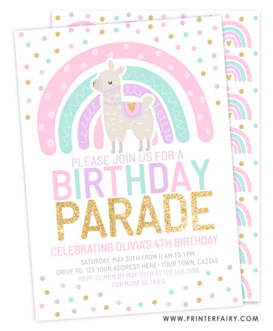 Rainbow & Llama Birthday Parade
