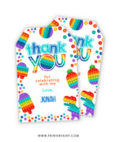 Rainbow Pop It Favor Tags