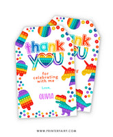 Rainbow Pop It Favor Tags