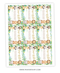 Safari Diaper Raffle Sign and Inserts