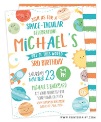 Space Planets Invitation